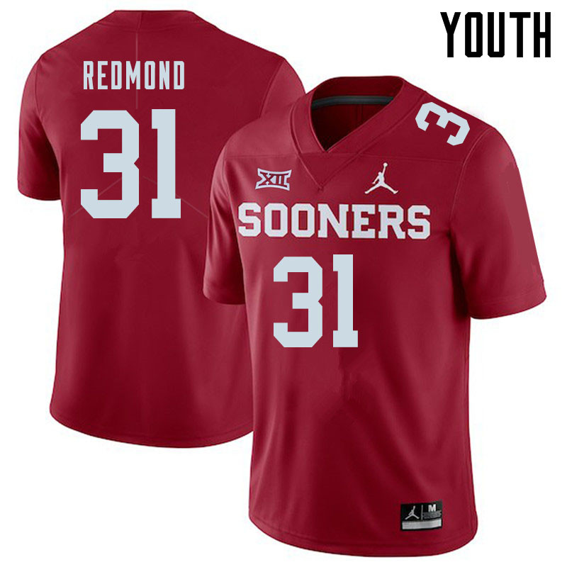 Jordan Brand Youth #31 Jalen Redmond Oklahoma Sooners College Football Jerseys Sale-Crimson - Click Image to Close